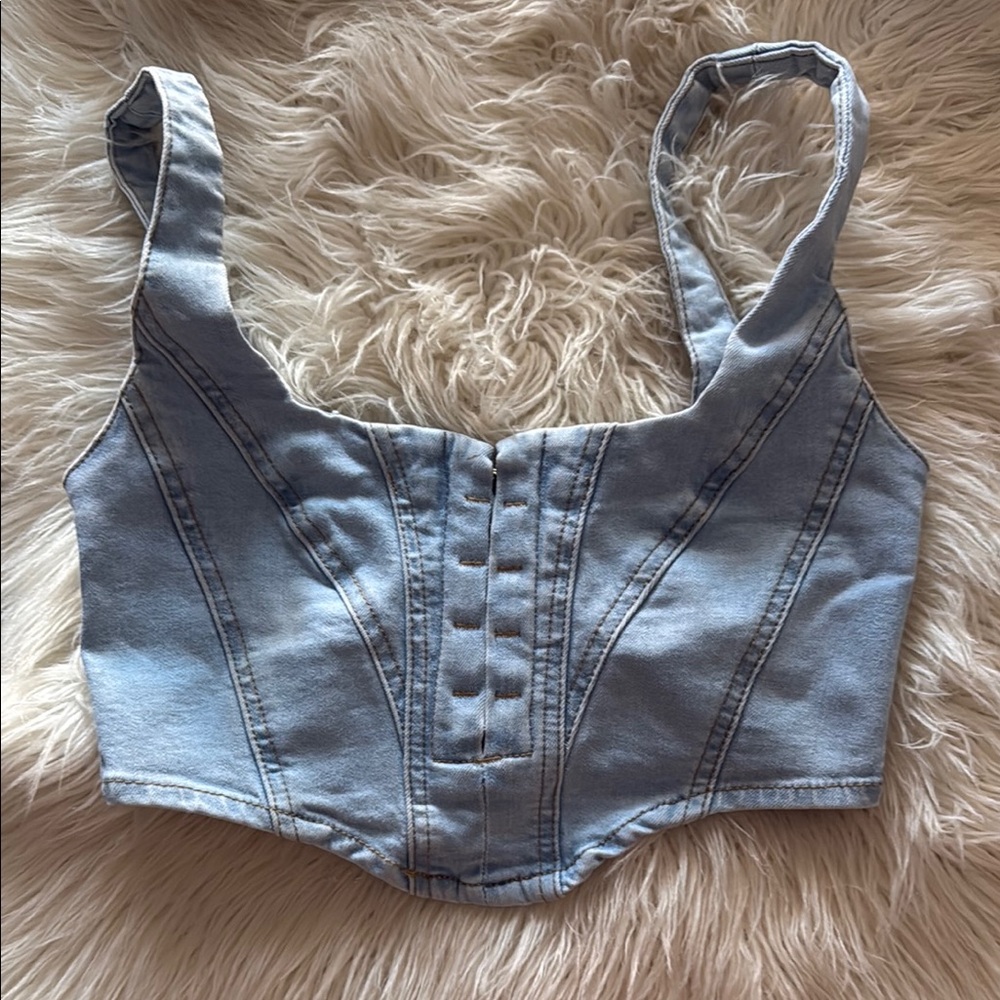 👖DENIM CROP TOP💙